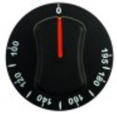 manopola termostato t. mass. 195°c diametro  70mm alb. diametro  6x4,6mm parte piana superiore