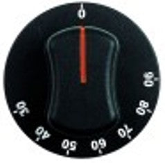 manopola termostato t. mass. 90°c diametro  70mm alb. diametro  6x4,6mm parte piana superiore nero