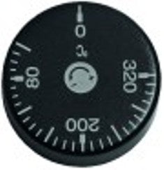 manopola 80-320°c diametro  42mm alb. diametro  6x4,6mm nero