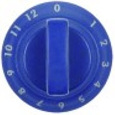 manopola regolatore di energia 0-12 diametro  60mm alb. diametro  6x4,6mm parte piana inferiore blu