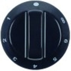manopola regolatore di energia 1-6 + max diametro  60mm alb. diametro  6x4,6mm parte piana sx nero