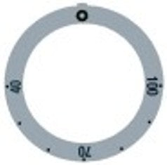 segnalino per manopola argenteo termostato t. mass. 100°c 40-100°c angolo di rotazione 270°