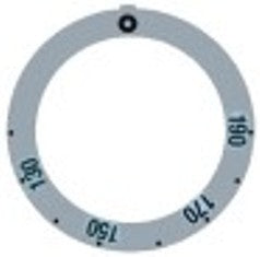 segnalino per manopola argenteo termostato t. mass. 190°c 120-190°c angolo di rotazione 270°