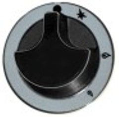 manopola rubinetto del gas con pos. pilota diametro  62mm alb. diametro  6x4,6mm parte piana superiore