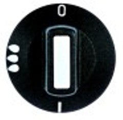 manopola 0-schmelzen-1 diametro  50mm alb. diametro  6x4,6mm parte piana superiore nero