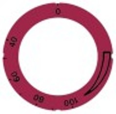 segnalino per manopola rosso termostato t. mass. 150°c 40-150°c angolo di rotazione 270°