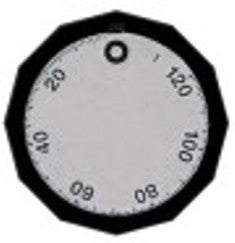 manopola timer 120min + manuale diametro  55mm alb. diametro  6x4,6mm parte piana universale