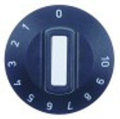 manopola regolatore di energia 1-10 diametro  50mm alb. diametro  6x4,6mm parte piana inferiore