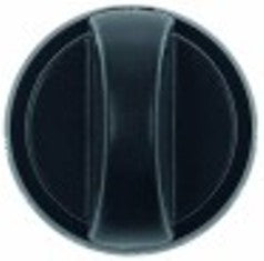 manopola termostato 30-90°c diametro  75mm alb. diametro  6x4,6mm parte piana sopra/sotto nero