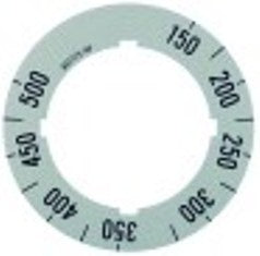 segnalino per manopola termostato t. mass. 500°f temp. 150-500°f diametro  59mm argenteo forno