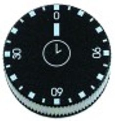 manopola timer 120min diametro  42mm alb. diametro  6x4,6mm parte piana superiore nero