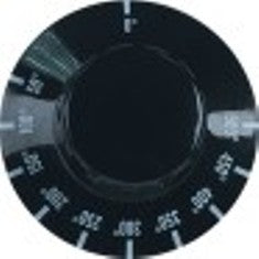 manopola termostato t. mass. 500°c diametro  50mm alb. diametro  6x4,6mm parte piana inferiore nero