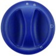 manopola rubinetto del gas con pos. pilota diametro  75mm alb. diametro  10x7,3mm parte piana superiore blu