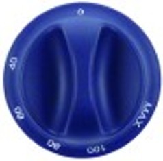 manopola termostato min/max 0-100°c diametro  75mm alb. diametro  6x4,6mm parte piana inferiore blu