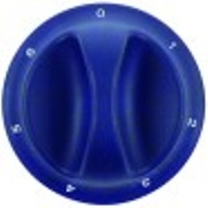 manopola termostato 1-6 diametro  75mm alb. diametro  6x4,6mm parte piana sx blu