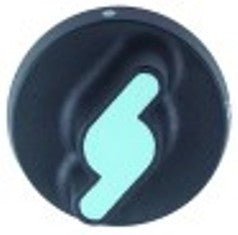 manopola rubinetto del gas senza pos. pilota diametro  50mm alb. diametro  8x6,5mm parte piana superiore nero