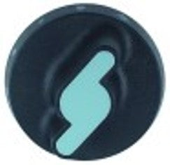 manopola termostato gas 1-7 diametro  73mm alb. diametro  10x8mm parte piana superiore nero