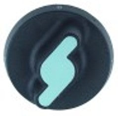 manopola interruttore 0-1-0-1 diametro  73mm alb. diametro  6x4,6mm parte piana superiore nero