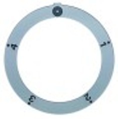 segnalino per manopola argenteo interruttore 5 posizioni diametro  est. 59mm int. diametro  45,5mm