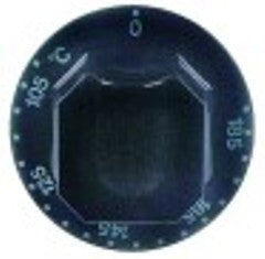 manopola termostato t. mass. 185°c campo di lavoro 105-185°c diametro  70mm alb. diametro  6x4,6mm