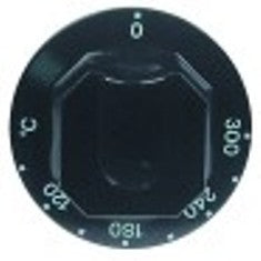 manopola termostato t. mass. 300°c campo di lavoro 110-200°c diametro  70mm alb. diametro  6x4,6mm