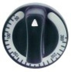 manopola termostato t. mass. 300°c 50-300°c diametro  60mm alb. diametro  6x4,6mm parte piana superiore nero