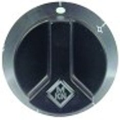 manopola rubinetto del gas con pos. pilota diametro  65mm alb. diametro  6x4,6mm parte piana dx nero per ega26400