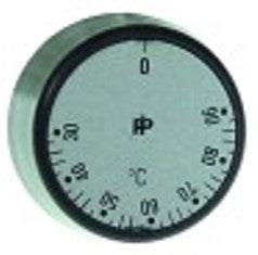 manopola termostato t. mass. 90°c diametro  30mm alb. diametro  6x4,6mm parte piana superiore nero