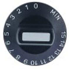 manopola timer 15min diametro  50mm alb. diametro  6x4,6mm parte piana dx nero