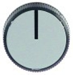 manopola interruttore marcatura zero diametro  44mm alb. diametro  6x4,6mm parte piana superiore argenteo