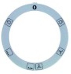segnalino per manopola argenteo forno diametro  est. 59mm int. diametro  45,5mm