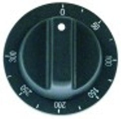 manopola termostato t. mass. 300°c diametro  76mm alb. diametro  6x4,6mm parte piana superiore rosso