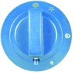 manopola rubinetto del gas con pos. pilota diametro  60mm alb. diametro  6x4,6mm parte piana inferiore blu
