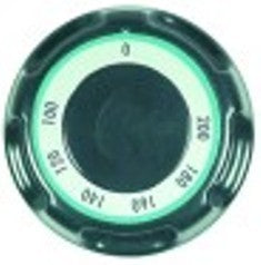 manopola termostato t. mass. 200°c diametro  70mm alb. diametro  6x4,6mm parte piana dx nero