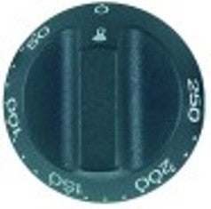 manopola termostato t. mass. 250°c campo di lavoro 50-250°c diametro  55mm alb. diametro  6x4,6mm