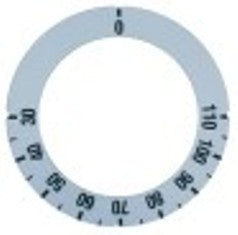 segnalino per manopola argenteo termostato t. mass. 110°c 30-110°c angolo di rotazione 270°