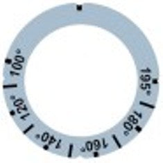 segnalino per manopola argenteo termostato t. mass. 195°c 100-195°c angolo di rotazione 270°