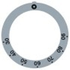 segnalino per manopola argenteo termostato t. mass. 90°c 30-90°c angolo di rotazione 270°