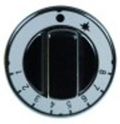 manopola termostato gas 1-8 diametro  70mm alb. diametro  8x6,5mm parte piana universale nero