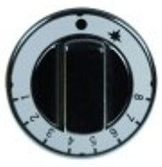 manopola termostato gas 1-8 diametro  70mm alb. diametro  10x8mm parte piana universale nero