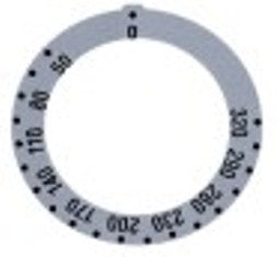 segnalino per manopola argenteo termostato t. mass. 320°c 50-320°c angolo di rotazione 270°