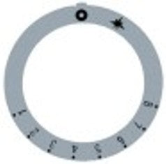 segnalino per manopola argenteo termostato gas pel 1-8 diametro  est. 59mm int. diametro  45,5mm