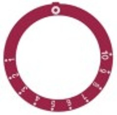 segnalino per manopola rosso termostato 1-10 angolo di rotazione 270° diametro  est. 59mm int. diametro  45,5mm