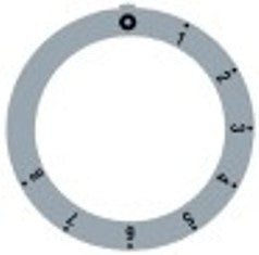 segnalino per manopola argenteo termostato gas sabaf 1-8 diametro  est. 59mm int. diametro  45,5mm