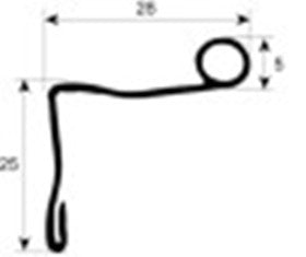 guarnizione forno profilo 2924 lar. 50mm l 570mm dimensione esterna con. 1