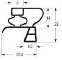 guarnizione per frigoriferi profilo 9783 lar. 635mm l 1530mm misura innesto porta