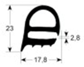 guarnizione forno profilo 2230 lar. 470mm l 485mm dimensione esterna con. 1