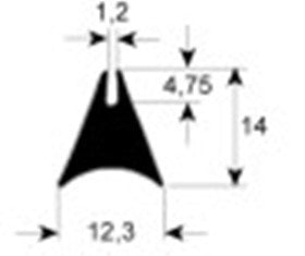 guarnizione vetro profilo 1620 con. al metro