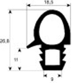 guarnizione forno profilo 2070 lar. 645mm l 700mm dimensione esterna con. 1 10 x 1/1
