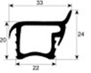 guarnizione per carrelli portateglie profilo 4060 lar. 675mm l 165mm misura innesto externo con. 1